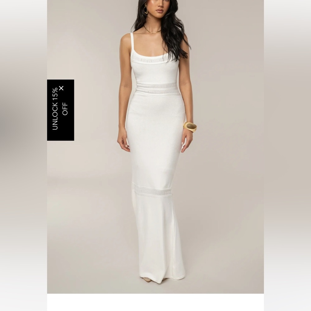J Lux Label IVORY LUMEN KNIT MAXI DRESS